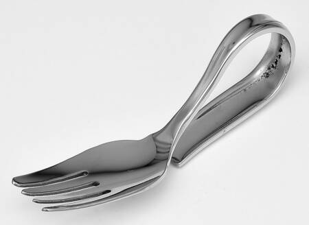 Twin Star (Stainless) Baby Fork with Curved Handle HC