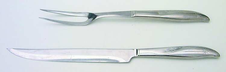 Twin Star (Stainless) Large 2-Piece Roast Carving Set w/Stainless Blade