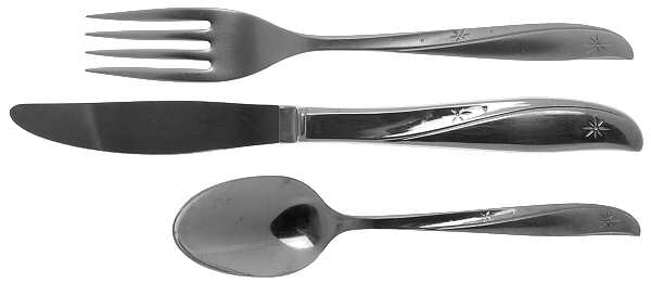 Twin Star (Stainless) 3-Piece Youth Set (Knife, Fork & 5 O'Clock Spoon)