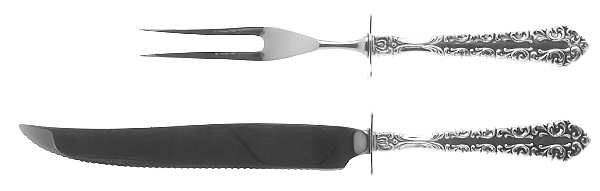 Venetian Scroll (Sterling, 1970) Small Stainless Blade 2-Piece Steak Carving Set