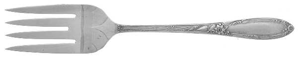 Virginian (Sterling, 1942, No Monograms) Medium Solid Cold Meat Serving Fork