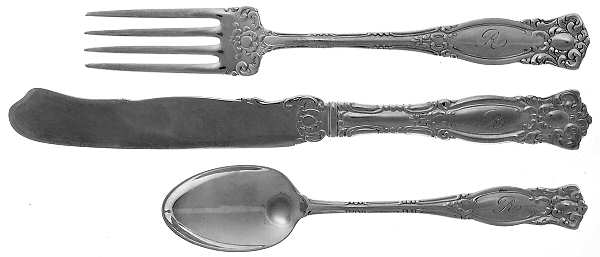Warwick (Silverplate, 1901) 3-Piece Youth Set (Knife, Fork & 5 O'Clock Spoon)