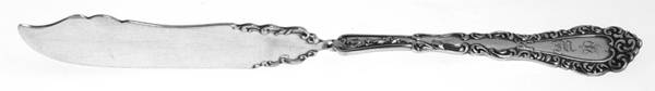 Webster I (Silverplate, 1900) Monogram Flat Twisted Handle Master Butter Knife