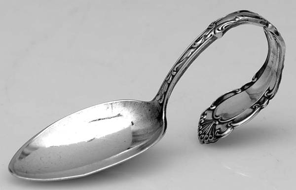 Webster I (Silverplate, 1900) Curved Handle Baby Spoon