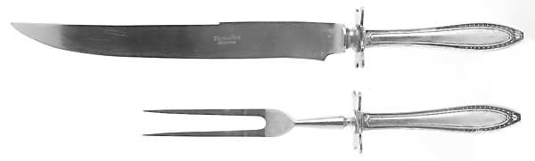 Webster II (Silverplate, 1915) Large 2-Piece Roast Carving Set w/Stainless Blade