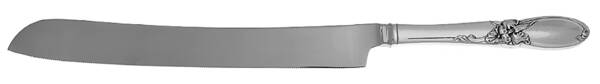 White Orchid (Silverplate, 1953) Wedding Cake Knife with Stainless Blade HC