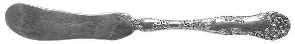 Wild Rose (Silverplate, 1904) Flat Handle Butter Spreader