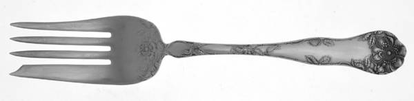 Wild Rose (Silverplate, 1904) Medium Solid Cold Meat Serving Fork