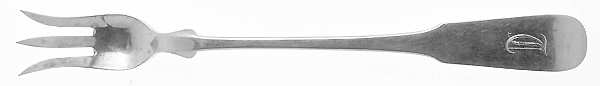 Fiddleback-Old (Sterling, 1810) Cocktail/Seafood Fork