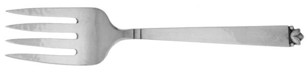 Oak Leaf (Sterling, 1939, No Signature Marks) Medium Solid Cold Meat Serving Fork by Old Newbury