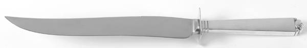 Oak Leaf (Sterling, 1939, No Signature Marks) Large Carving/Roast Knife StnlBl w/Sterling Guard