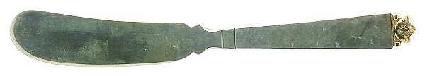 Oak Leaf Gold (Sterling, 1965, Gold Accent) Flat Handle Butter Spreader