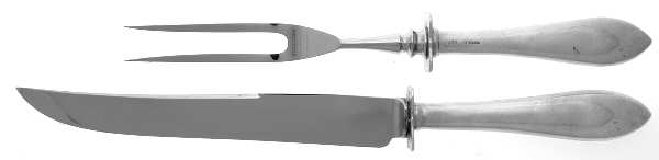 Old Newbury (Sterling, 1800) Small Stainless Blade 2-Piece Steak Carving Set