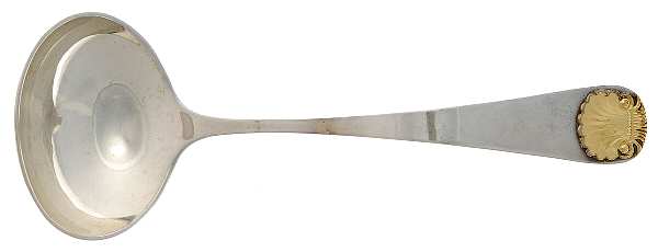 Windsor Shell Gold (Sterling, Gold Accent) Solid Piece Cream Ladle