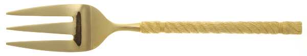 Golden Torsade (Gold Electroplate) Medium Solid Cold Meat Serving Fork