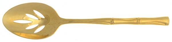 Golden Bamboo (Gold Electroplate) Pierced Tablespoon (Serving Spoon)