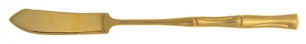 Golden Bamboo (Gold Electroplate) Flat Handle Master Butter Knife
