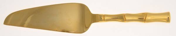 Golden Bamboo (Gold Electroplate) Pie and Cake Server, Solid Piece