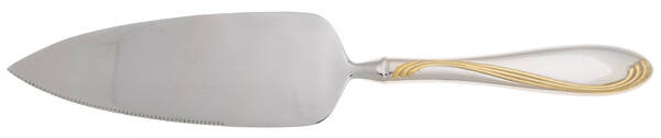 Golden Camber (Stainless, Gold Accent) Pie Server with Serrated Stainless Blade HC