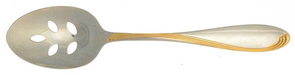 Golden Camber (Stainless, Gold Accent) Pierced Tablespoon (Serving Spoon)