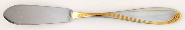 Golden Camber (Stainless, Gold Accent) Flat Handle Master Butter Knife