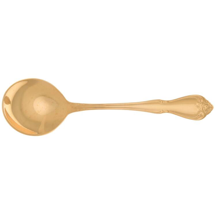 Golden Arbor Rose-True Rose Round Bowl Soup Spoon (Cream Soup)