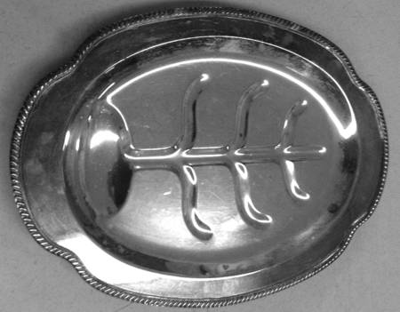 Haddon (Silverplate, Hollowware) Small Plated Meat Platter with Well