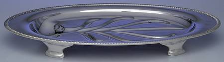 Haddon (Silverplate, Hollowware) 18" 4 Toed Meat Platter with Well