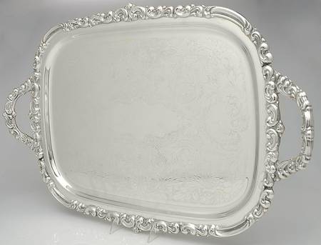 Venetian Scroll (Silverplate Hollowware) Large Footed Waiter Tray