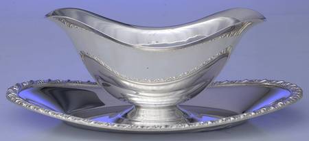Berwick (Silverplate Hollowware) Plated Gravy Boat with Attached Underplate