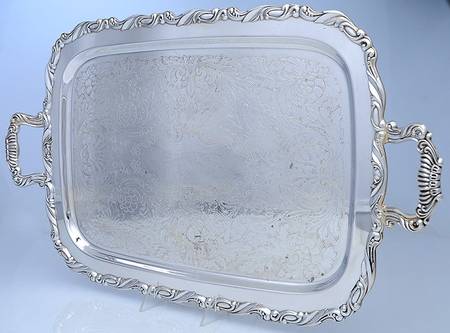 Sea Crest (Silverplate, Hollowware) Large Silverplate Waiter Tray