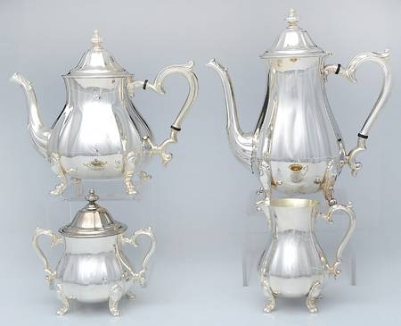 Chippendale (Silverplate Hollowware) (4 Piece) Silverplate Tea Set