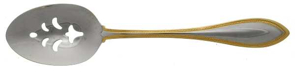 Golden Arbor (Stainless, Gold Accent) Pierced Tablespoon (Serving Spoon)