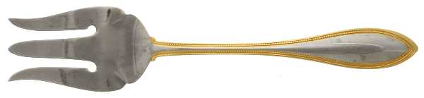 Golden Arbor (Stainless, Gold Accent) Medium Solid Cold Meat Serving Fork