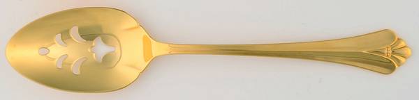 Golden Royal Flute (Gold Electroplate) Pierced Tablespoon (Serving Spoon)