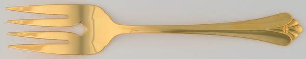 Golden Royal Flute (Gold Electroplate) Medium Solid Cold Meat Serving Fork