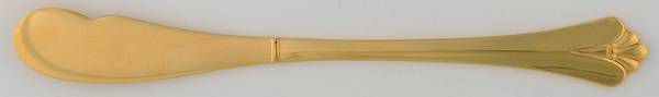 Golden Royal Flute (Gold Electroplate) Flat Handle Butter Spreader