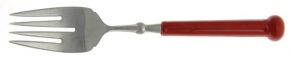 Fashion Wear-Red (Stainless) Large Solid Cold Meat Serving Fork