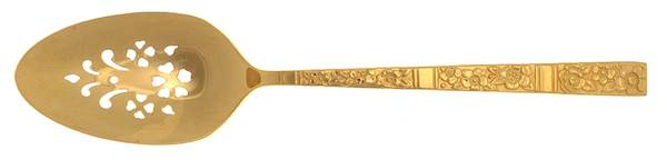 Golden Venetian Garden (Gold Electroplate) Pierced Tablespoon (Serving Spoon)