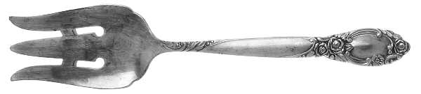 Ballad-Country Lane (Silverplate, 1953) Medium Solid Cold Meat Serving Fork