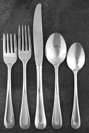 Satin Sand Dune (Stnl, Wide Frost Indent Center) 5 Piece Place Setting
