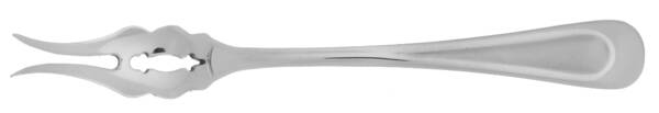 Satin Sand Dune (Stnl, Wide Frost Indent Center) Butter Pick with Two Tines and Pierced Bowl HC