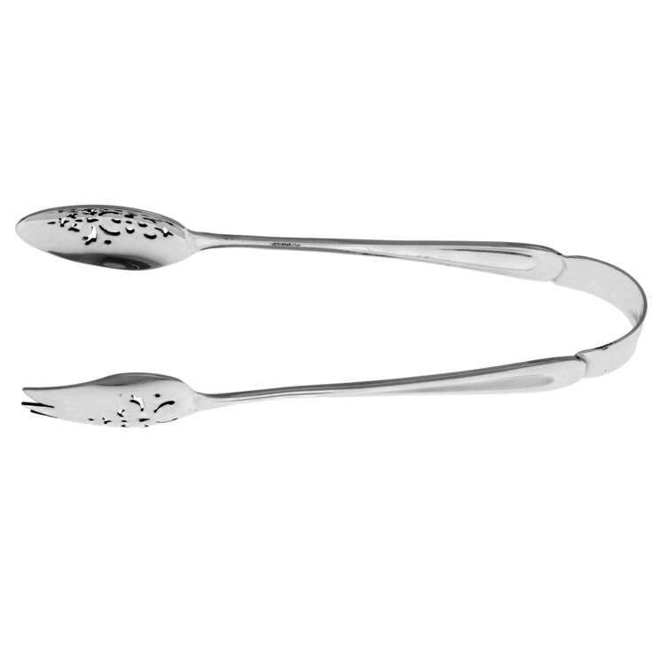 Satin Sand Dune (Stnl, Wide Frost Indent Center) Salad Tongs Solid HC
