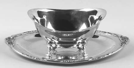Ballad-Country Lane (Silverplate, Hollowware) Plated Sauce Boat with Underplate