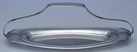 Bird of Paradise (Silverplate, 1923, Hollowware) Plated Bread Tray with Handle