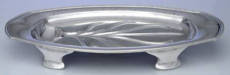 Bird of Paradise (Silverplate, 1923, Hollowware) Small Plated Footed Platter with Well