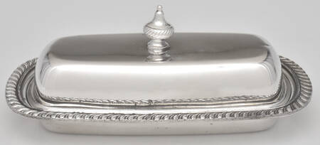 Fiesta (Silverplate, Hollowware) 1/4 Pound Covered Butter Dish