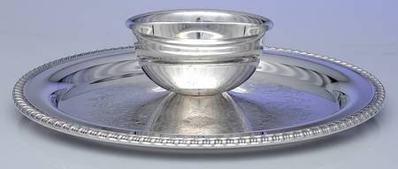 Fiesta (Silverplate, Hollowware) 1-Piece Attached Plated Chip & Dip Set