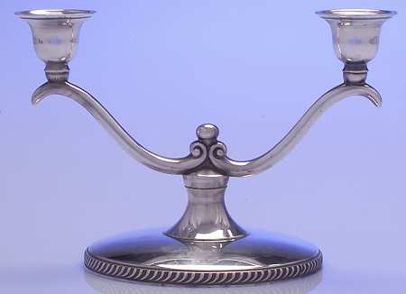 Fiesta (Silverplate, Hollowware) Small Plated 2-Light Candelabra