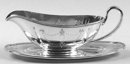 Grosvenor (Silverplate, Hollowware) Plated Gravy Boat & Underplate